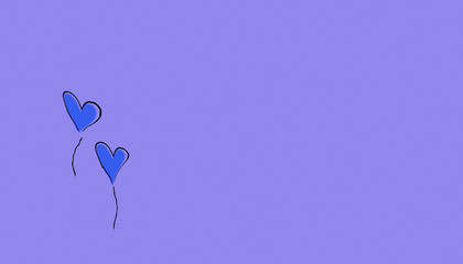 Illustration of heart drawn on craft material. クラフト素材に描かれたハートのイラスト