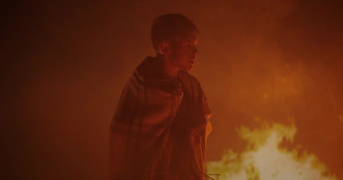 Boy trapped in fire crying for help