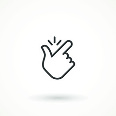 Snap finger like easy icon logo. concept of female or male make flicking fingers and popular gesturing. Abstract trend simple okey logotype graphic design isolated on white