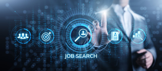 Job search hiring recruitment send CV resume business concept.