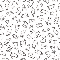 Cute and simple cat seamless pattern,