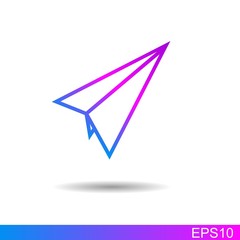 Fototapeta premium paper ship icon.Message icon sent On White Background.vector illustration