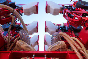 Modern precision seeder. Row planter.