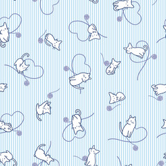 Cute and simple cat seamless pattern,