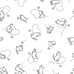 Cute and simple cat seamless pattern,