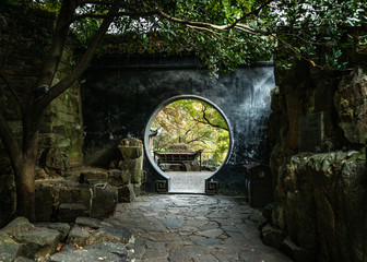 Chinese doorway in Wuyuan China