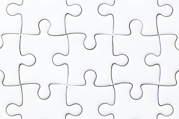 Fototapeta premium Closed up of white plain jigsaw game background