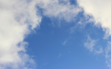 blue sky is covered by white clouds