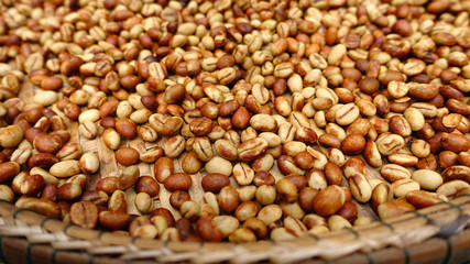 Close up of coffee beans for background                               