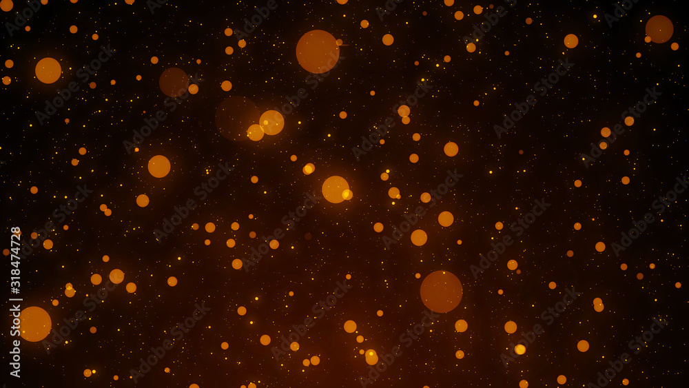 Canvas Prints glowing golden abstract bokeh glitter lights background of flickering gold particles and light flare