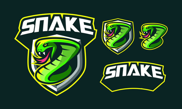 Snake mascot logo design for sport/ e-sport logo design isolated on dark background
