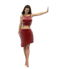 woman character, 3D rendering, illustration