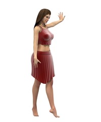 woman character, 3D rendering, illustration
