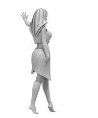 woman character, 3D rendering, illustration