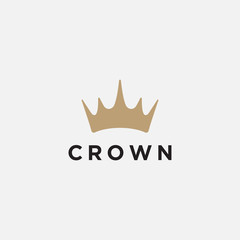 Fototapeta na wymiar Vintage Crown Logo Royal King Queen abstract Logo design vector template. Geometric symbol Logotype concept icon.