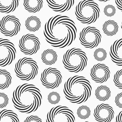 Abstract seamless pattern of repeating round ornaments isolated on white background.