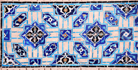Detail of traditional persian mosaic wall, Iran