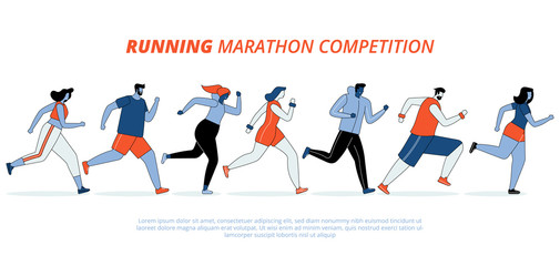 Run Marathon Distance in city park Illustration
