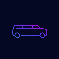 limo car line icon for web