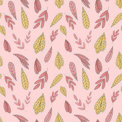 Floral leaves seamless pattern for textile and wrapping paper design.