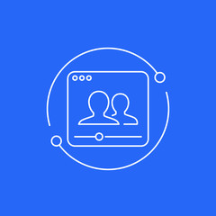 Fototapeta premium viewers, audience line icon for web