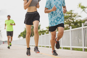 Runners are enjoying healthy exercise