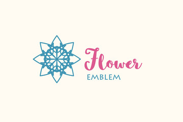 Vector Flower Store Linear Emblem