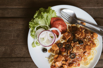 pasta with tomato sauce and parmesan