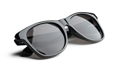 Unisex dark sunglasses isolated on white background