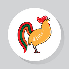 The stylized rooster  line icon. Modern  illustration for web and mobile.