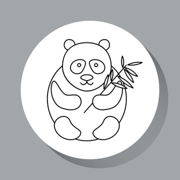 The stylized panda line icon. Modern vector illustration for web and mobile.