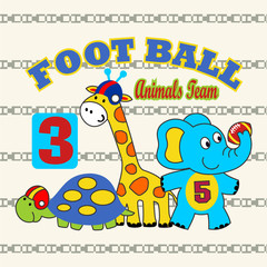 Obraz na płótnie Canvas funny animals football team,vector illustration