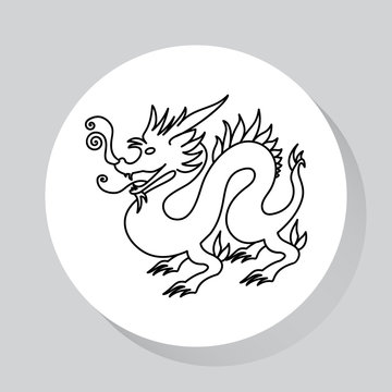 Chinese Dragon traditional culture,  illustration for apps and websites.