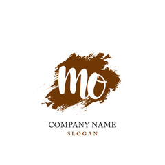 MO Initial handwriting logo vector