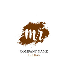 MR Initial handwriting logo vector