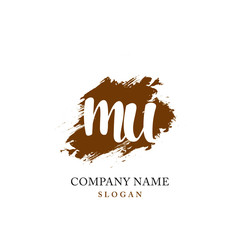 MU Initial handwriting logo vector