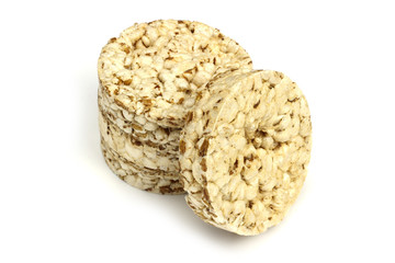 rice, buckwheat Crispbread isolated on white. Diet, proper nutrition, Vegan