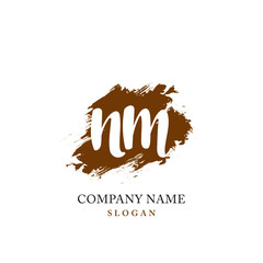 NM Initial handwriting logo vector