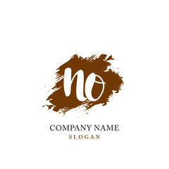 NO Initial handwriting logo vector