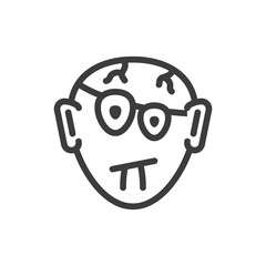 silhouette of head of zombie in white background
