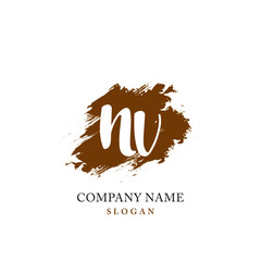 NV Initial handwriting logo vector