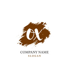 OX Initial handwriting logo vector	