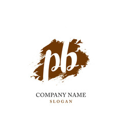 PB Initial handwriting logo vector	