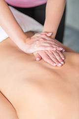Obraz na płótnie Canvas Massage of female back. Health and beauty, close up