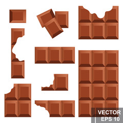 Chocolate Flat style. Sweet dessert. Cocoa. For your design.