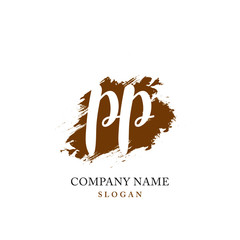 PP Initial handwriting logo vector	