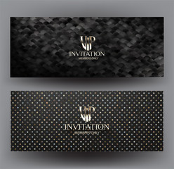 Vip invitation cards with patterns background. Vector illustration