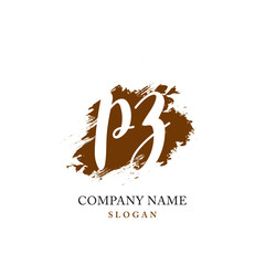 Obraz premium PZ Initial handwriting logo vector 