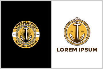 anchor vector badge logo template