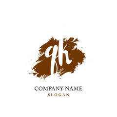 QK Initial handwriting logo vector	